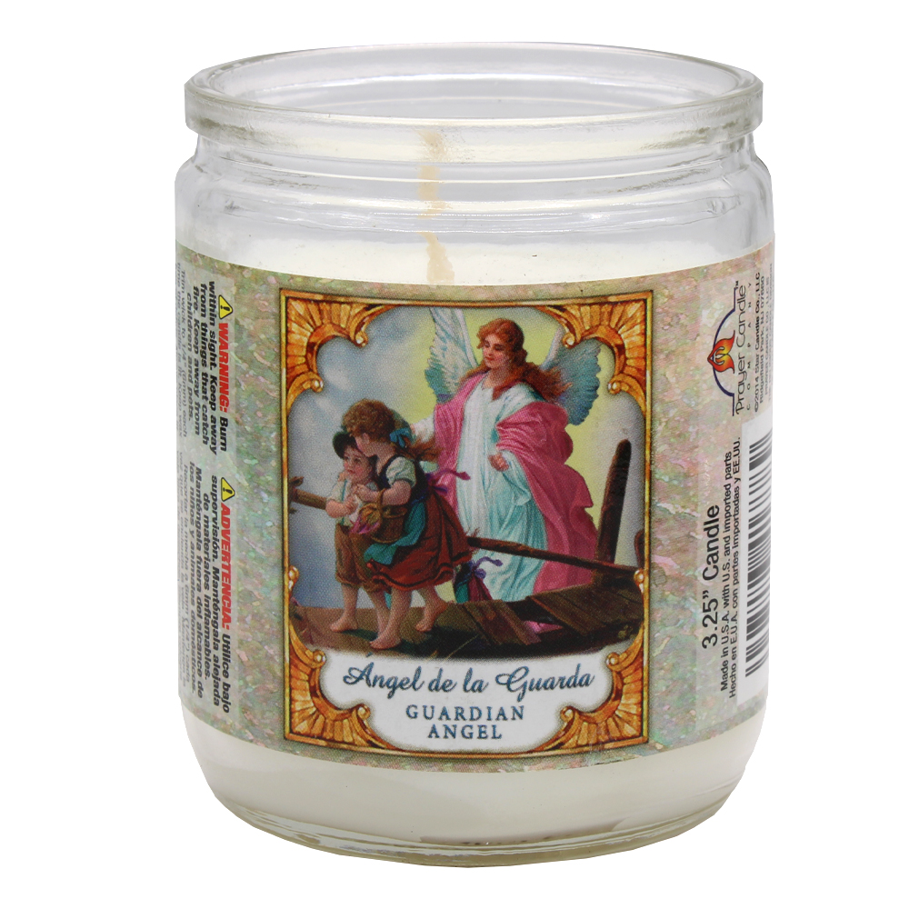 RELIGIOUS CANDLE 3.25"" GUARDIAN ANGEL