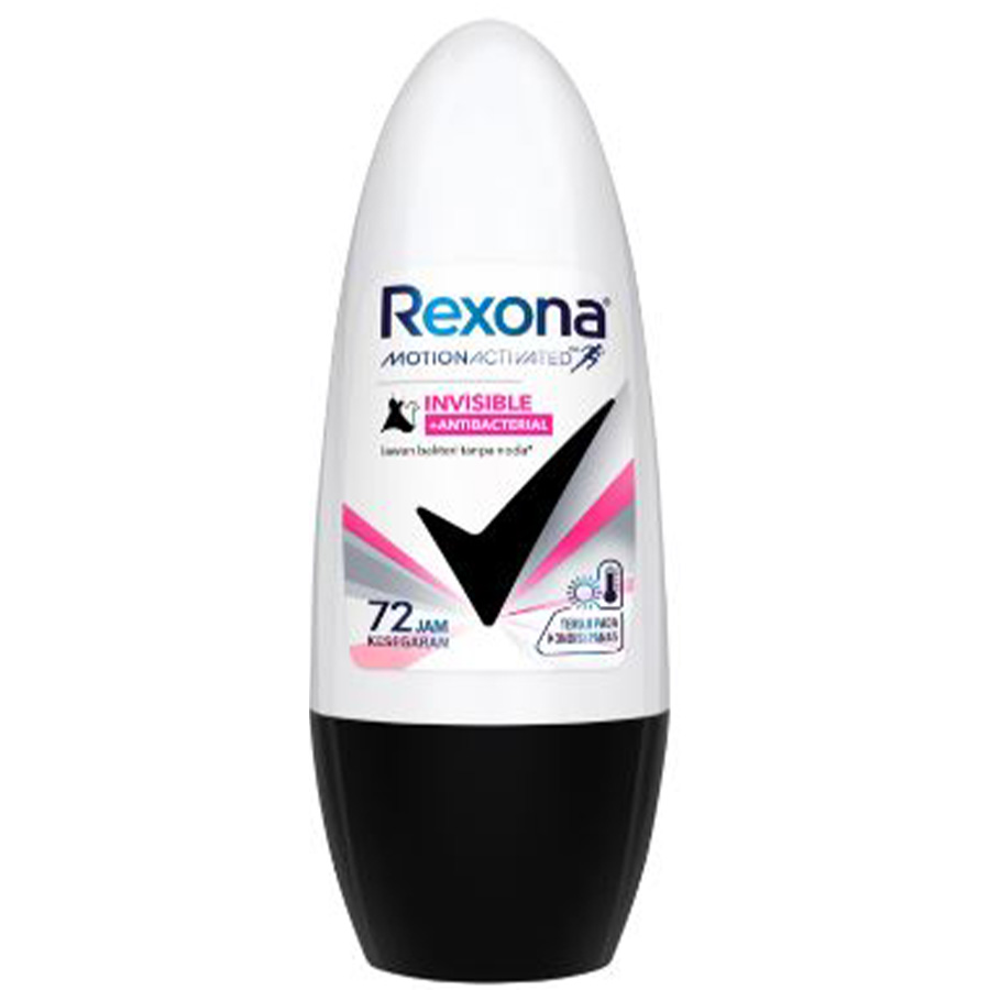 REXONA DEO ROLL ON 45 ML WOMEN INVISIBLE ANTIBACTERIAL