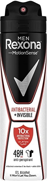 REXONA DEODORANT SPRAY 150 ML MEN INVISIBLE ANTIBACTERIAL