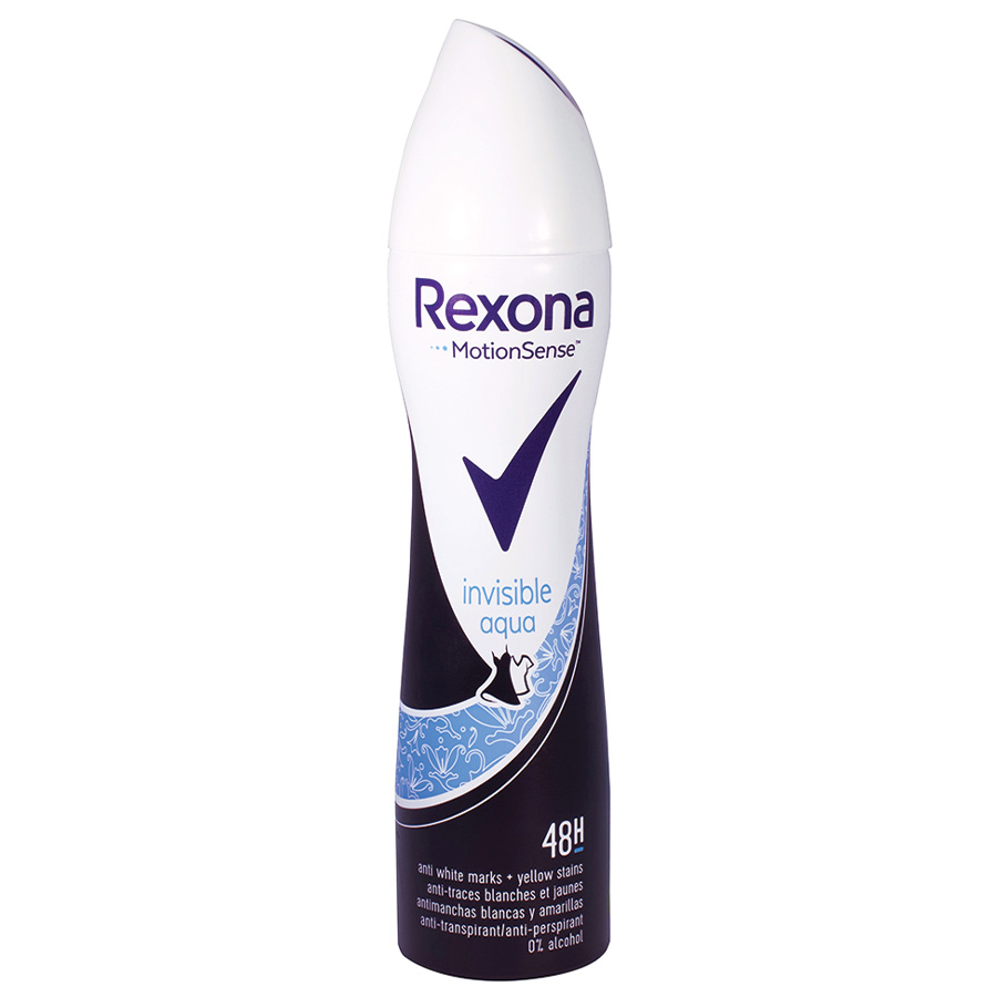 REXONA DEODORANT SPRAY 200 ML WOMEN INVISIBEL AQUA BLACK & WHITE