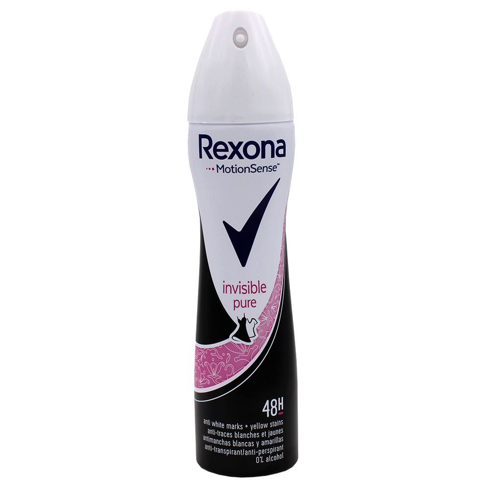 REXONA DEODORANT SPRAY 200 ML WOMEN INVISIBLE PURE BLACK & WHITE