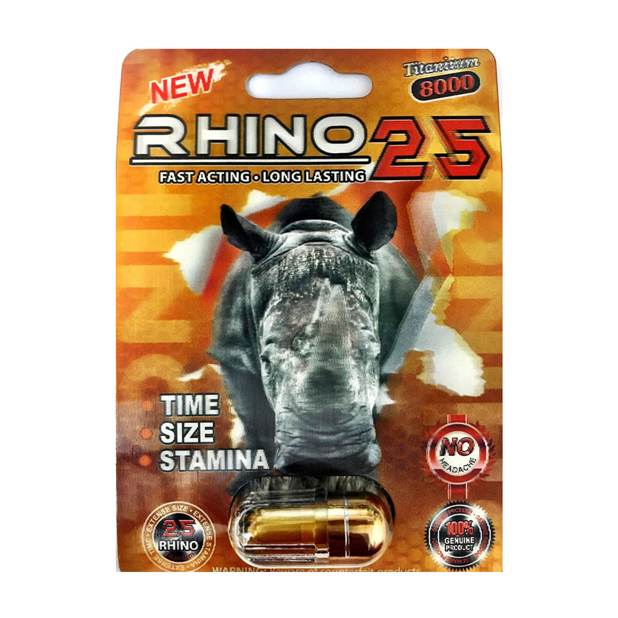RHINO 25 MALE ENHANCEMENT 1 CT 100 K