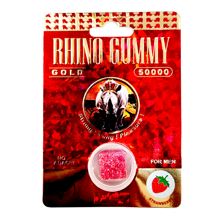 RHINO MALE ENHANCEMENT 1 CT SINGLE PACK KING GOLD 50000 (RED)