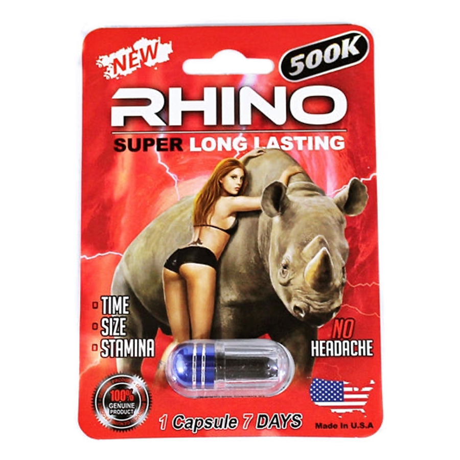 RHINO MALE ENHANCEMENT 1 CT SUPER LONG LASTING 500K