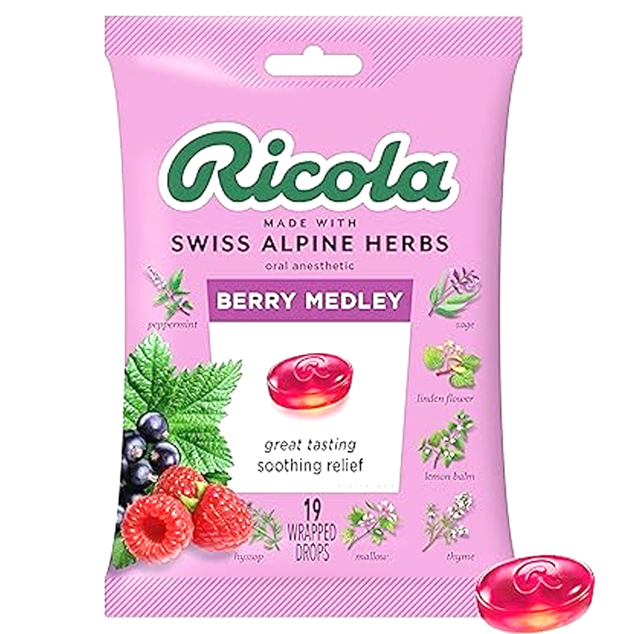 RICOLA COUGH DROPS 19 CT BAG BERRY MEDLEY HERBBED