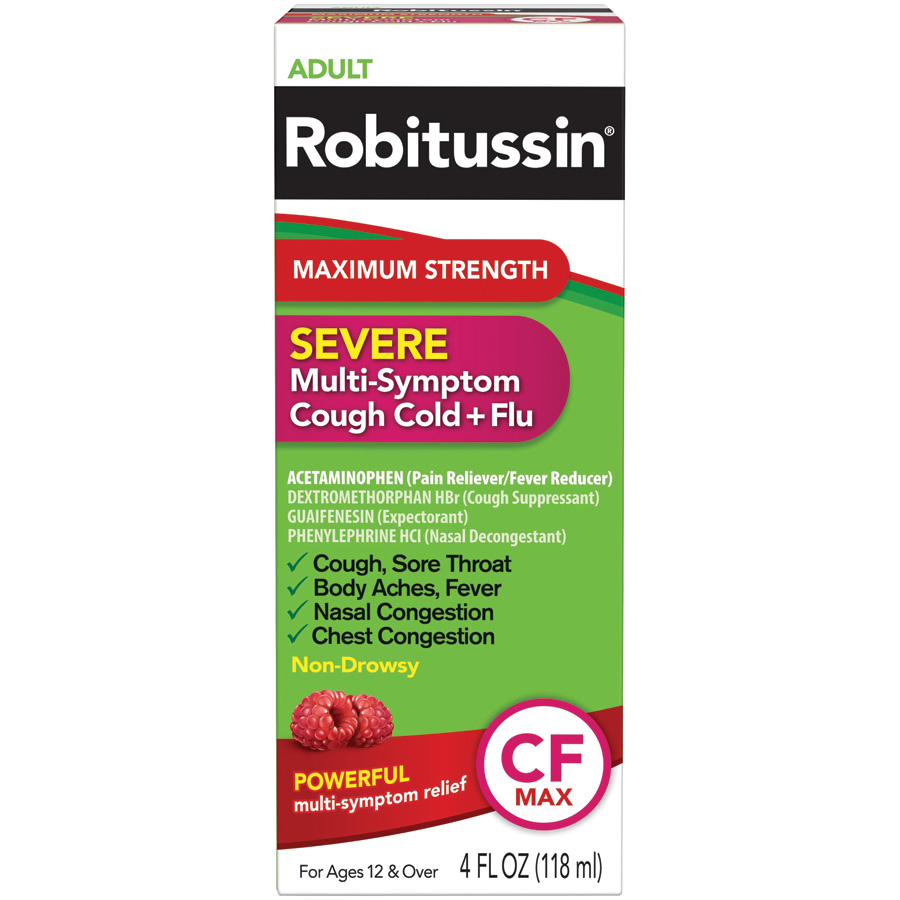 ROBITUSSIN ADULT COUGH COLD & FLU 4 OZ SEVERE MULTI-SYMPTOM CF MAX