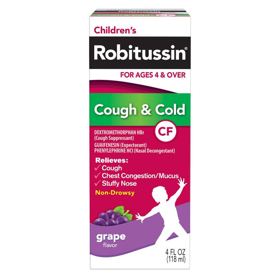 ROBITUSSIN COUGH & COLD 4 OZ CF CHILDREN'S GRAPE
