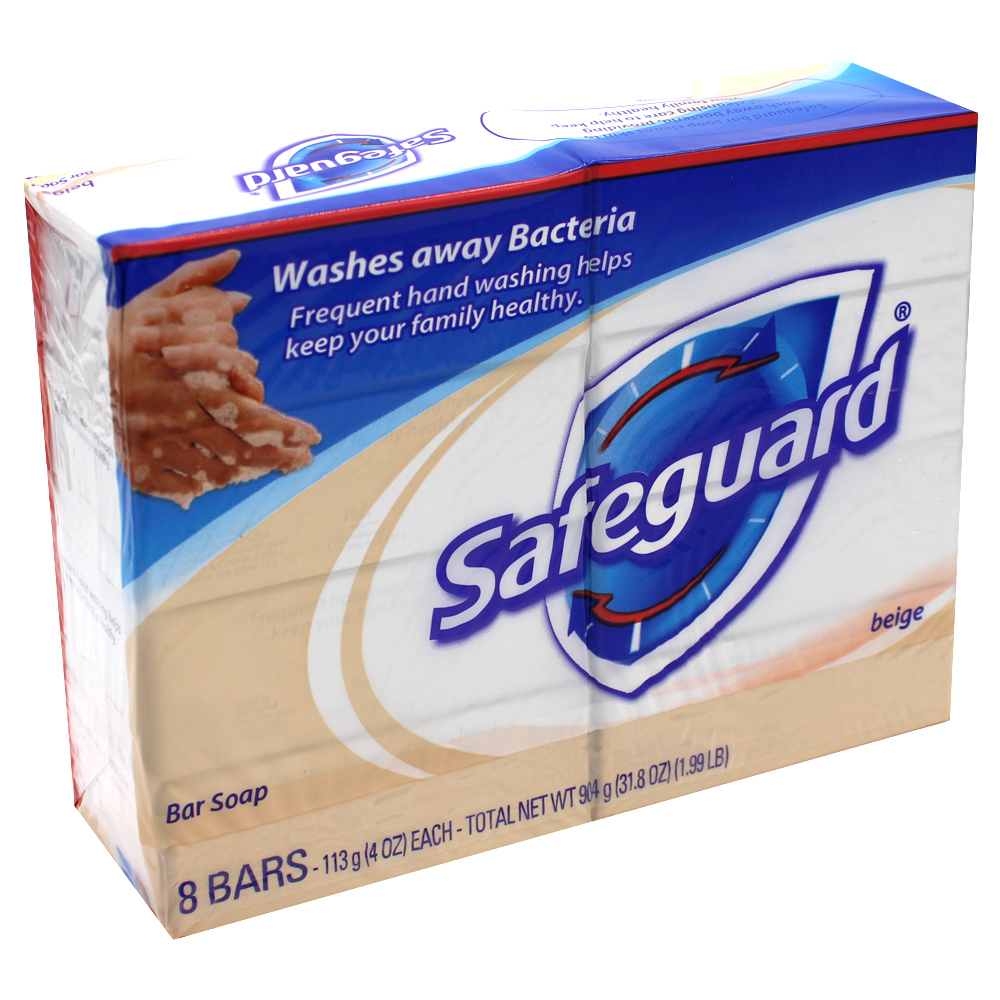 SAFEGUARD BAR SOAP 4 OZ 8 BARS BEIGE
