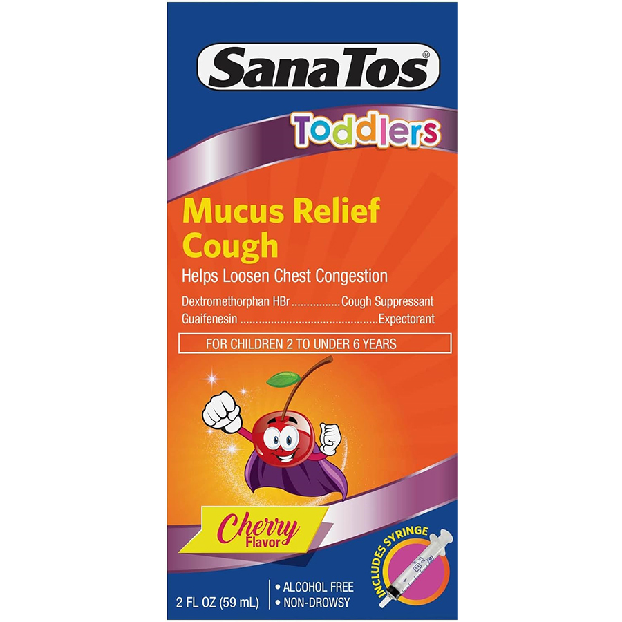 SANATOS CHILDREN'S COUGH & MUCUS RELIEF 4 OZ CHERRY LIQUID