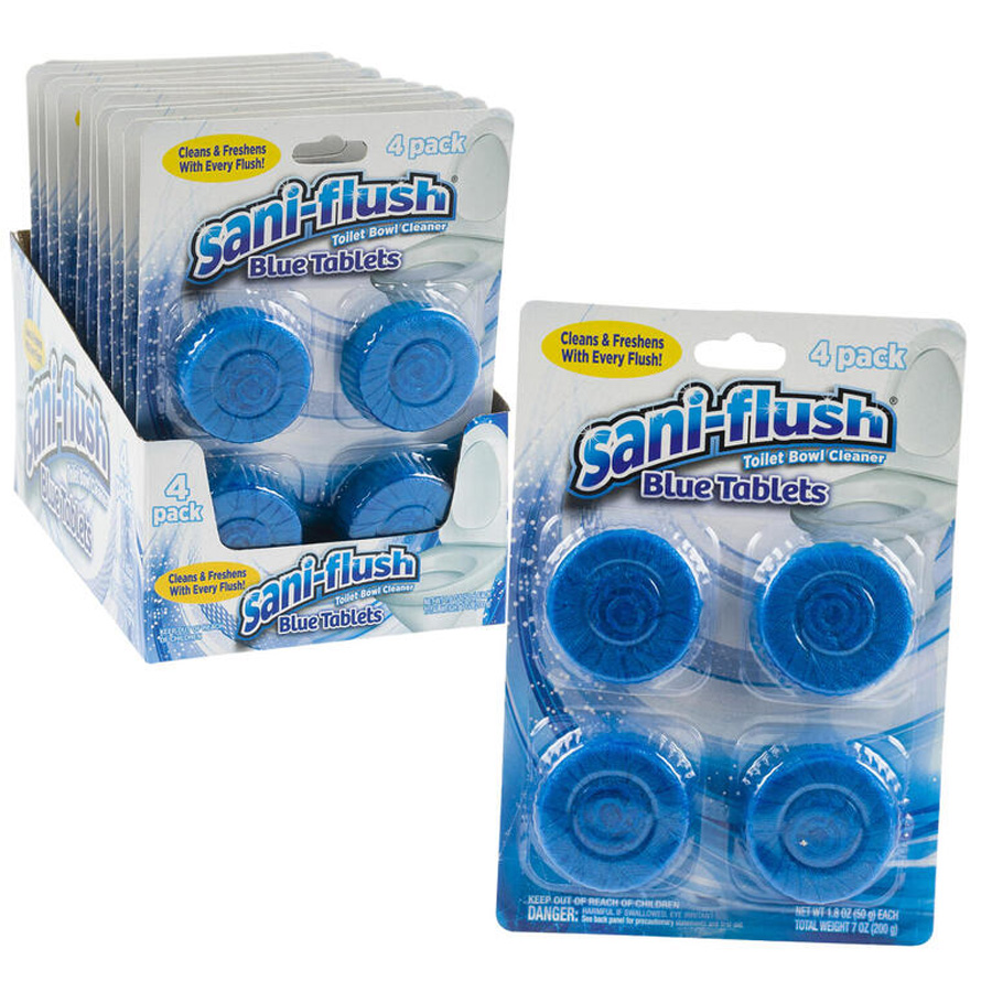 SANI-FLUSH TOILET CLEANER TABS PK BLUE W/ PDQ