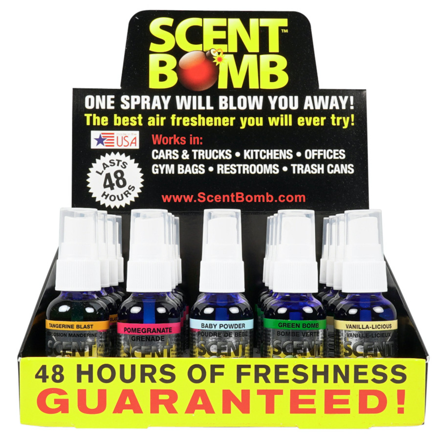 SCENT BOMB AIR FRESHENERS 1 OZ TYPE 1 ASSORTED