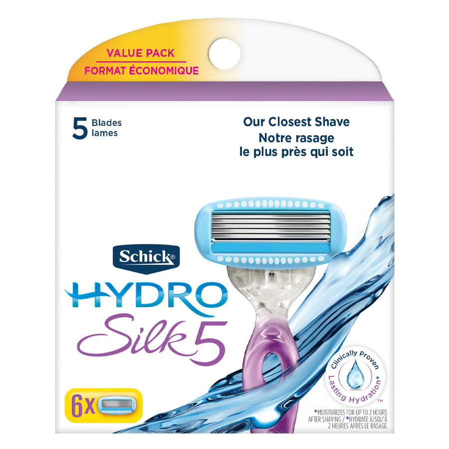 SCHICK HYDRO SILK RAZORS 6 CT MOISTURE