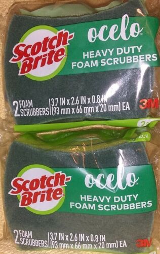 SCOTCH BRITE FOAM SCRUBBER 2 PK HEAVY DUTY