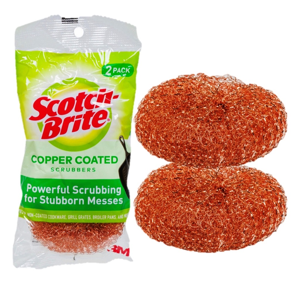 SCOTCH BRITE SCOURING PADS 2 PK COPPER