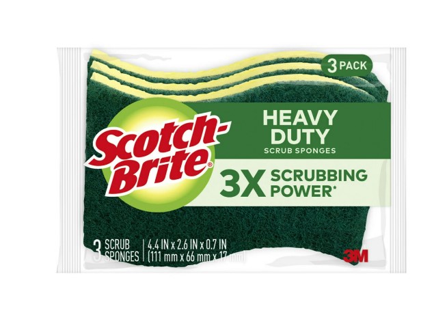 SCOTCH BRITE SCRUB SPONGE 3 PK HEAVY DUTY