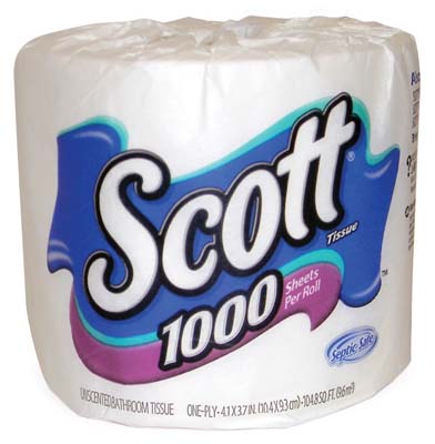 SCOTT PROFESSIONAL BATH TISSUE 1000 SHEET 1 PLY