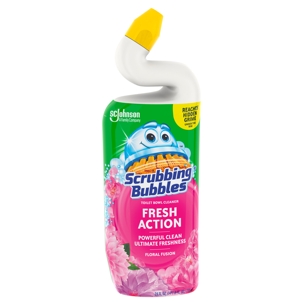 SCRUBBING BUBBLES BUBBLY BLEACH GEL 24 OZ FLORAL FUSION TOILET CLEANER