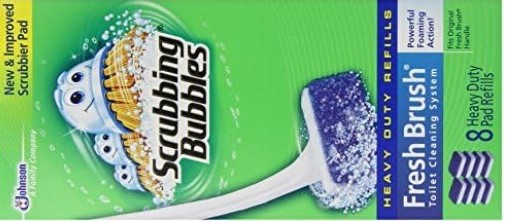 SCRUBBING BUBBLES CLEANING BRUSH REFILLS 8 CT HEAVY DUTY