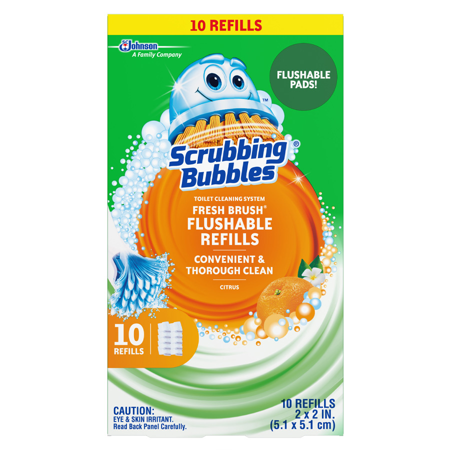 SCRUBBING BUBBLES TOILET CLEANING FLUSHABLE PADS 10 CT CITRUS