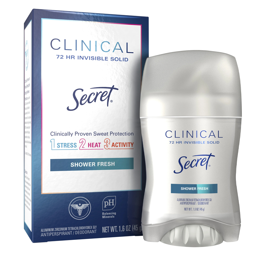 SECRET DEODORANT GEL 1.6 OZ CLINICAL STRENGTH INVISIBLE SOLID SHOWER FRESH