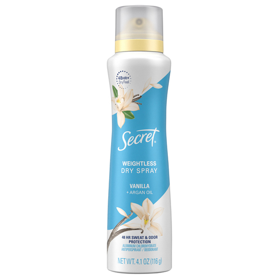 SECRET DRY SPAY ANTIPERSPIRANT AND DEODORANT 4.1 OZ VANILLA AND ARGAN OIL FOR WOMEN