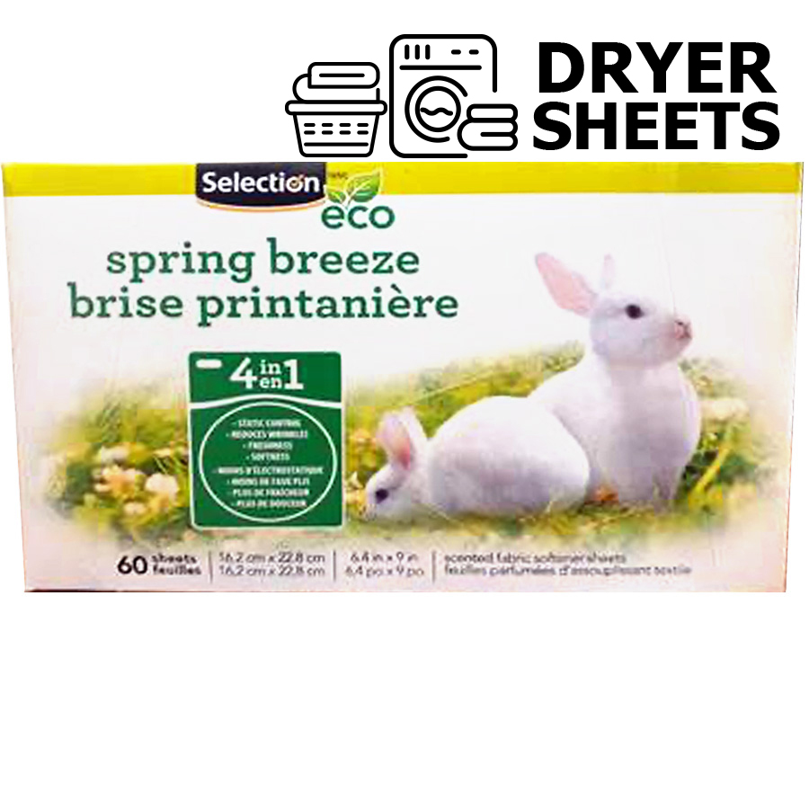 SELECTION DRYER SHEETS 60 CT SPRING BREEZE