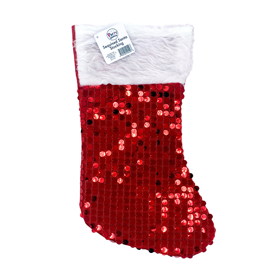 SEQUIN CHRISTMAS STOCKING 17 INCH