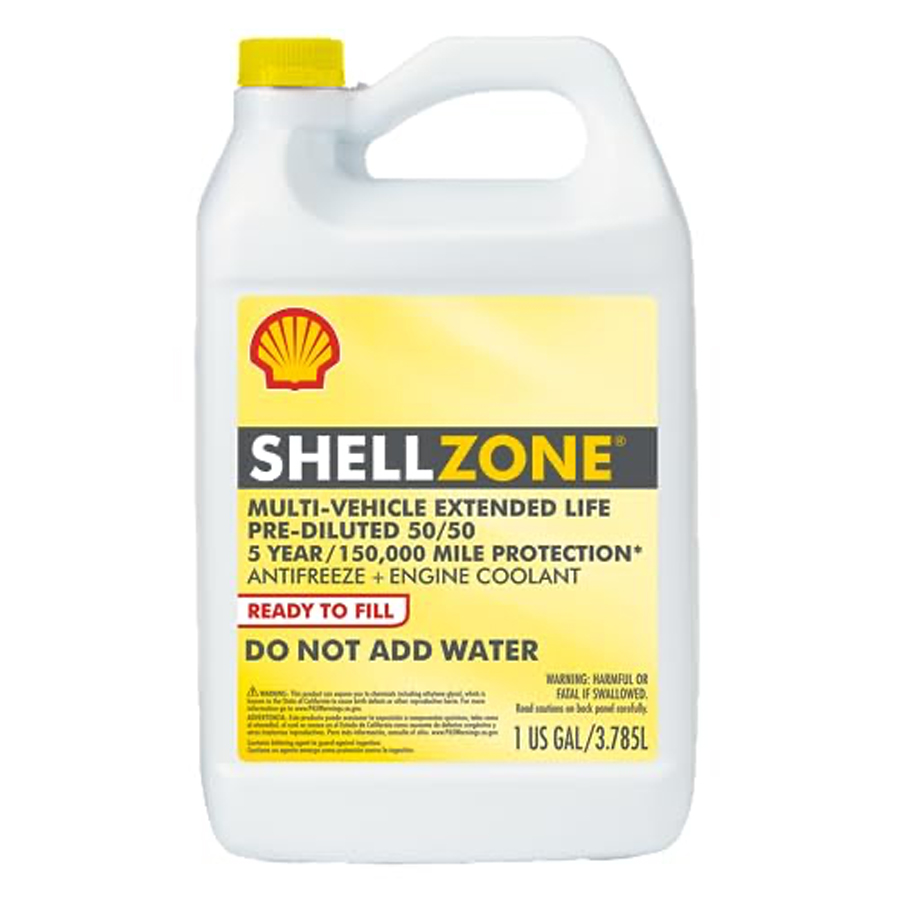 SHELL ANTIFREEZE+COOLANT 1 GL 50/50 PREDILUTED MULTI VEHICLE GOLD