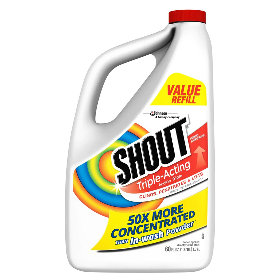 SHOUT LAUNDRY STAIN REMOVER 60 OZ TRIPLE ACTING