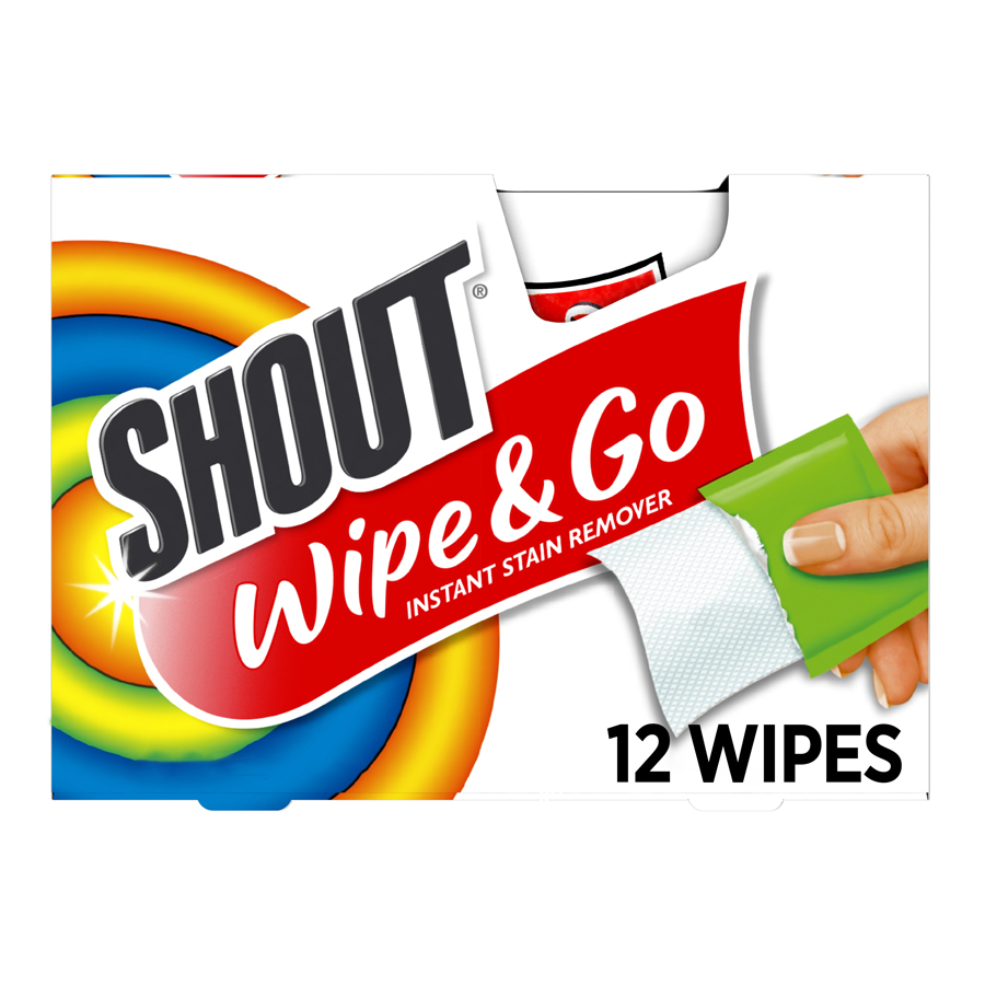 SHOUT STAIN REMOVING WIPE 12 CT