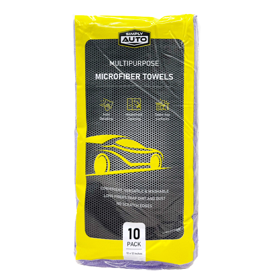 SIMPLY AUTO EDGELESS MICROFIBER TOWELS 10 CT