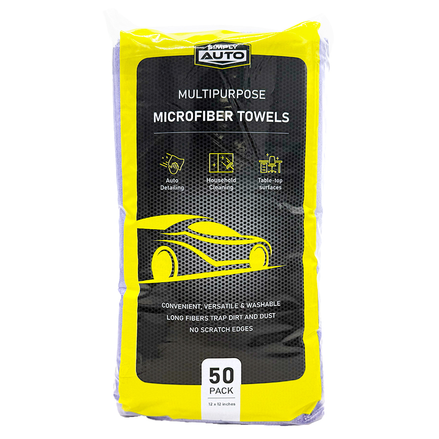 SIMPLY AUTO EDGELESS MICROFIBER TOWELS 50 CT