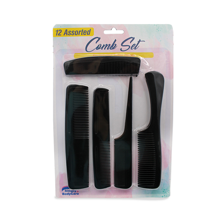 SIMPLY BODYCARE 12 PC COMB SET ASSORTED