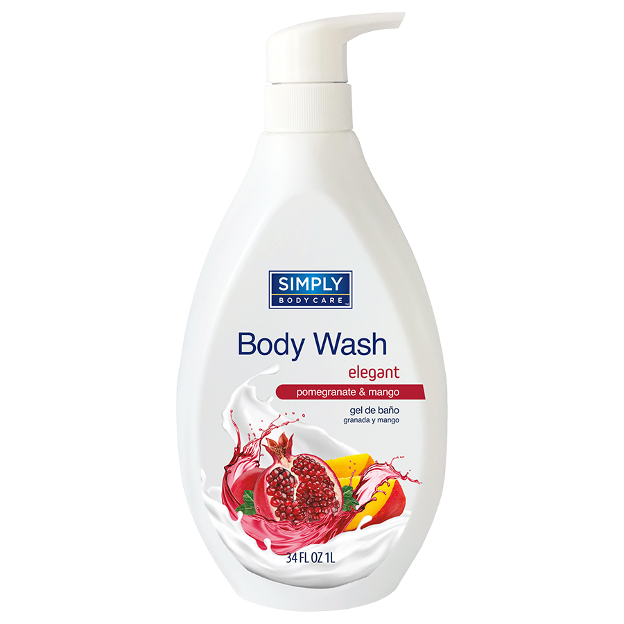 SIMPLY BODYCARE BODY WASH 1 L ELEGANT POMEGRANTE MANGO