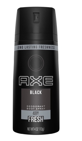 AXE DEODORANT SPRAY 4 OZ BLACK