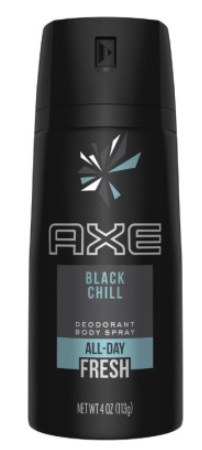 AXE DEODORANT SPRAY 4 OZ BLACK CHILL