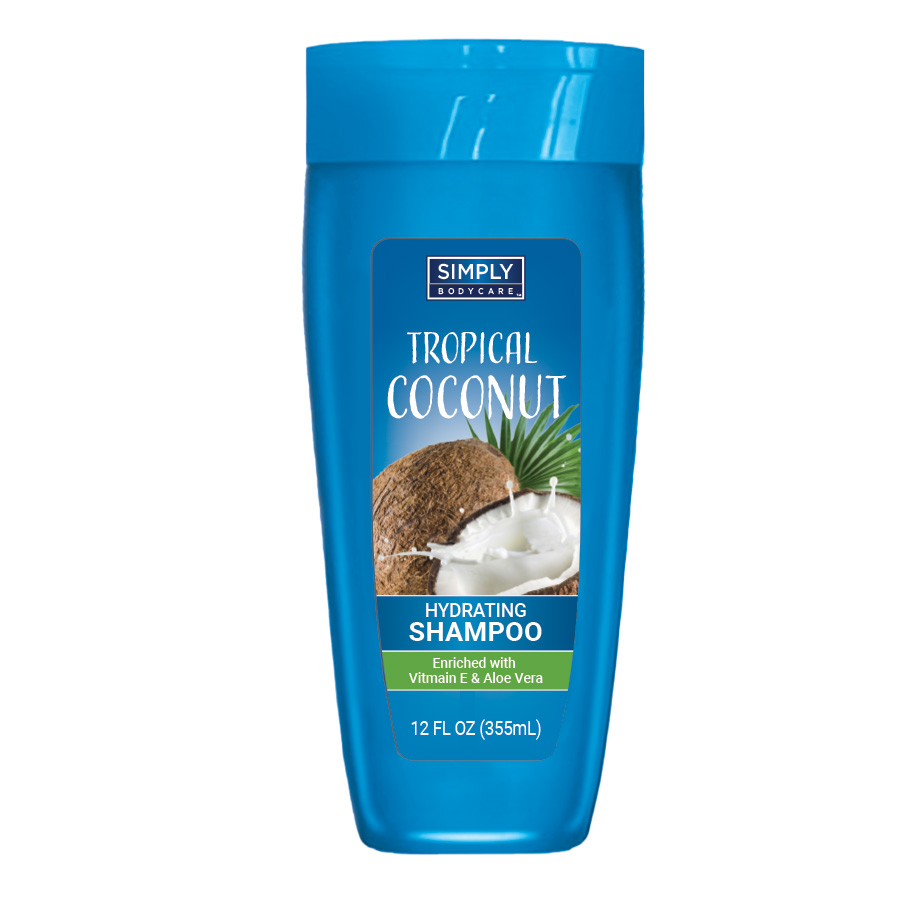 SIMPLY BODYCARE SHAMPOO 12 OZ TROPICAL COCONUT