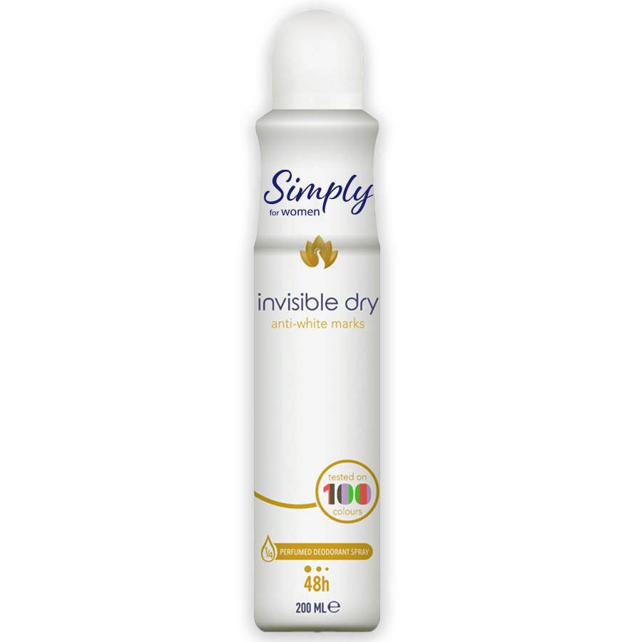 SIMPLY DEODORANT 200 ML INVISIBLE DRY