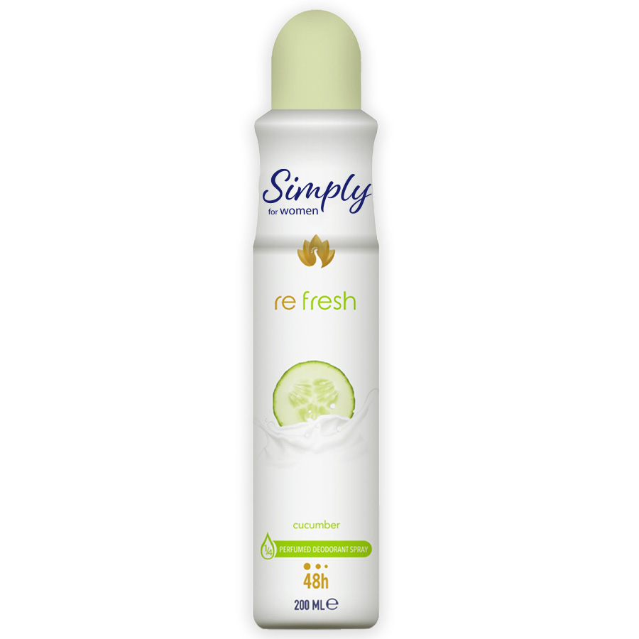 SIMPLY DEODORANT 200 ML RE FRESH CUCUMBER