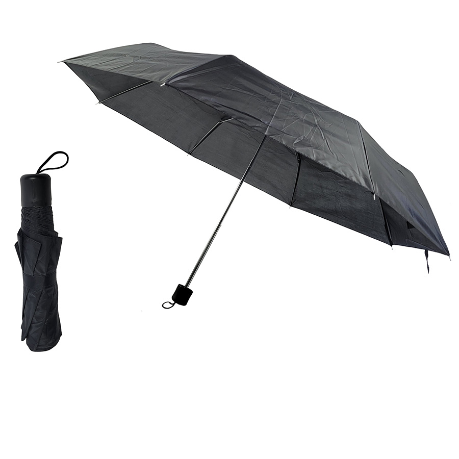 SIMPLY FASHIONABLE UMBRELLA 42IN THREE FOLD MINI BLACK