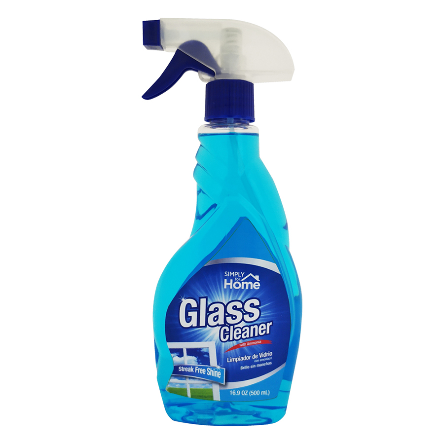 SIMPLY FOR HOME GLASS CLEANER SPRAY 17 OZ WITH AMONIA