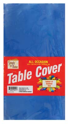 SIMPLY FOR HOME PLASTIC TABLE COVER 54 X 108IN ROYAL BLUE