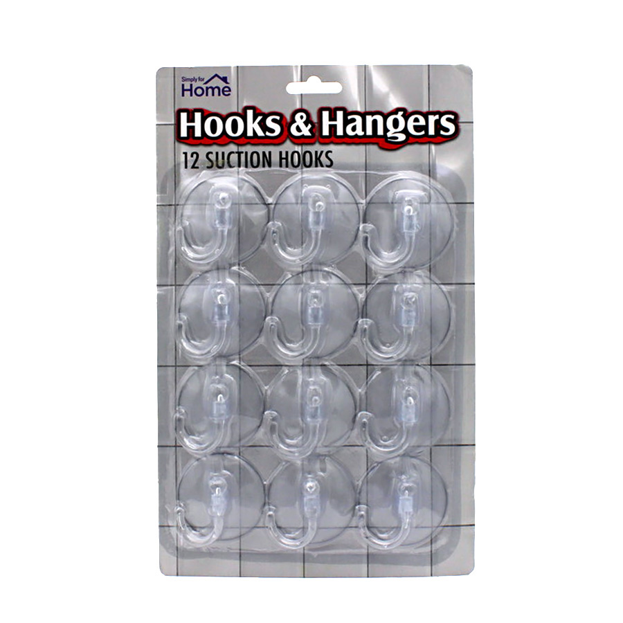 SIMPLY FOR HOME SUCTION HOOKS 12 CT