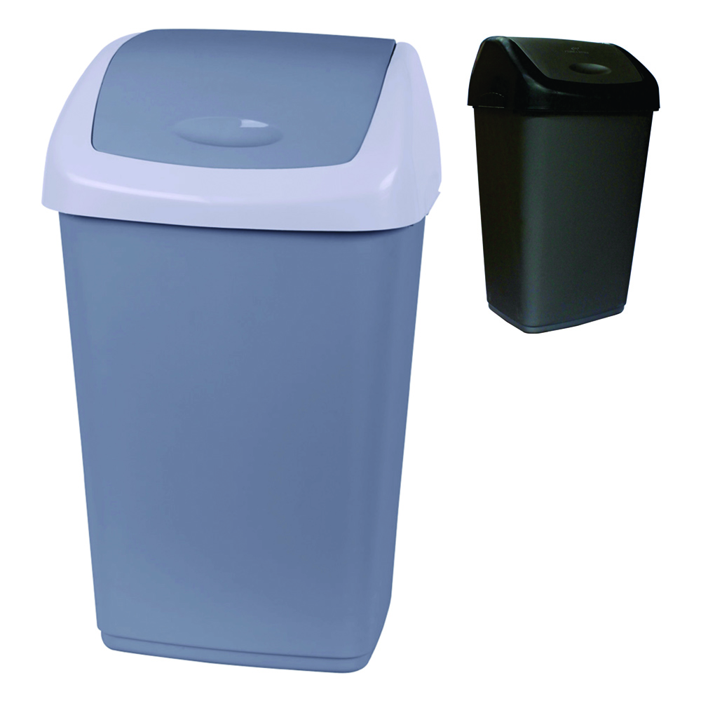 SIMPLY FOR HOME TRASH BIN 6.5 GL WITH SWING TOP LID ASSORTED COLORS
