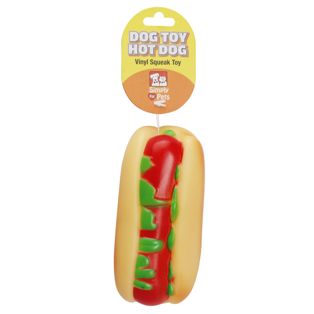 SIMPLY FOR PETS PE VINYL HOT DOG 4.65 X 2.17 X 1.77 IN