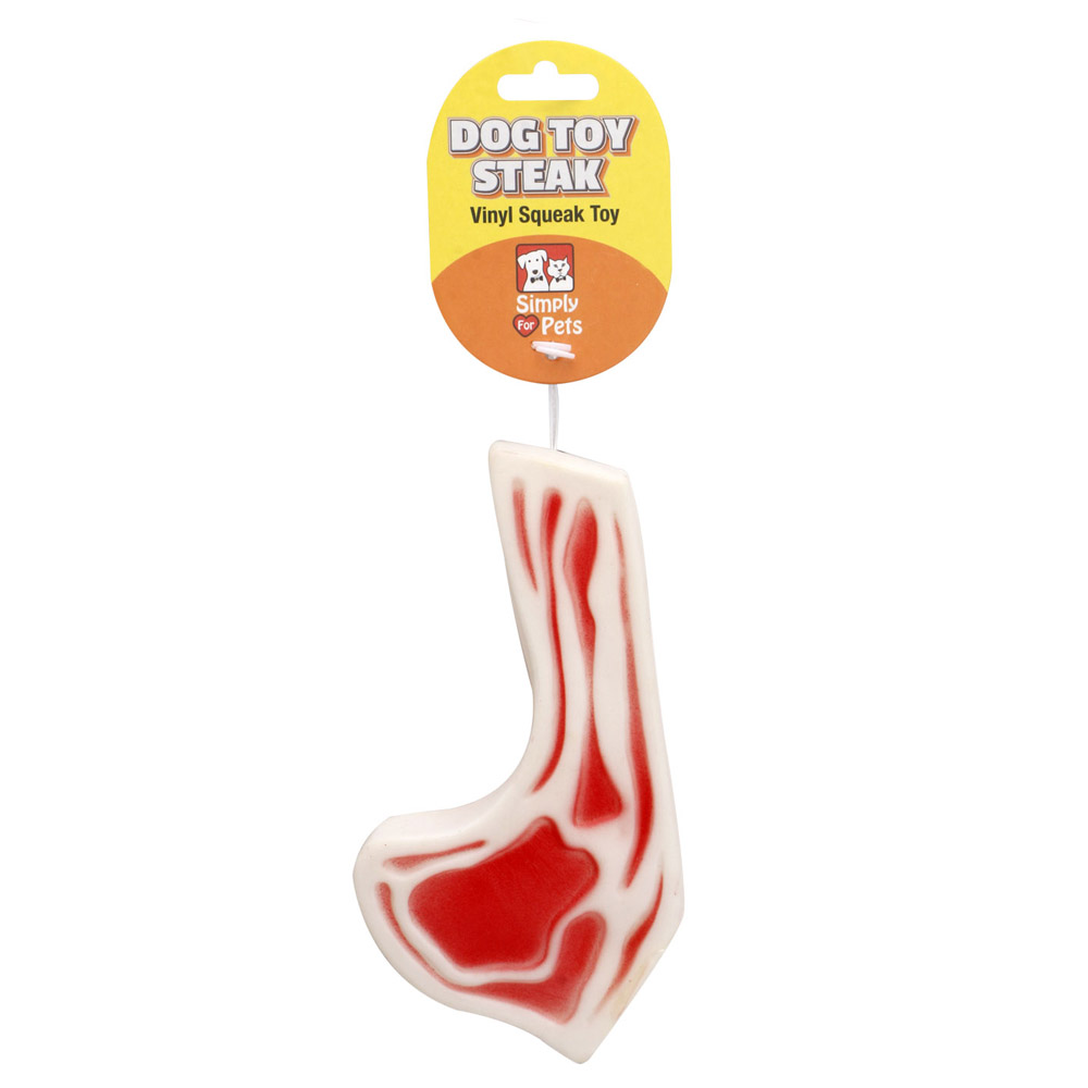 SIMPLY FOR PETS PET BITING TOY 5.12 X 2.68 X 1 IN 1 CT STEAK DESIGN