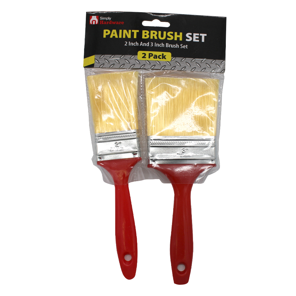 SIMPLY HARDWARE PAINT BRUSH SET 2 IN & 3 IN ASSORTED.SIZES