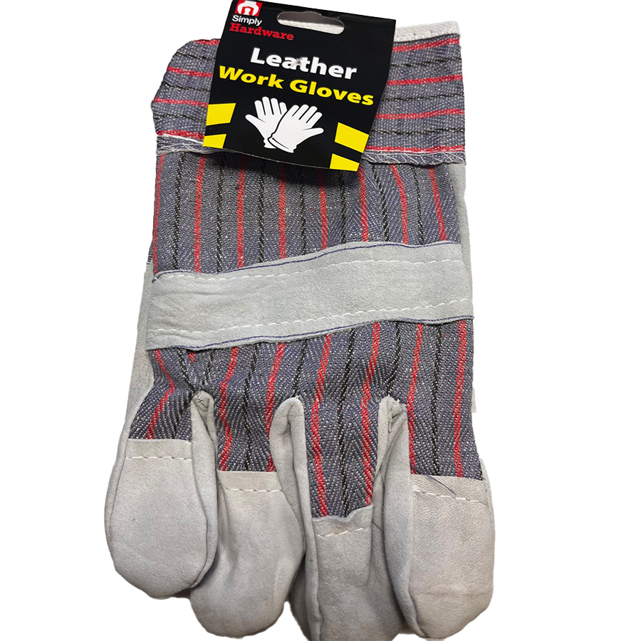 SIMPLY HARDWARE WORKING LEATHER GLOVES 1 CT