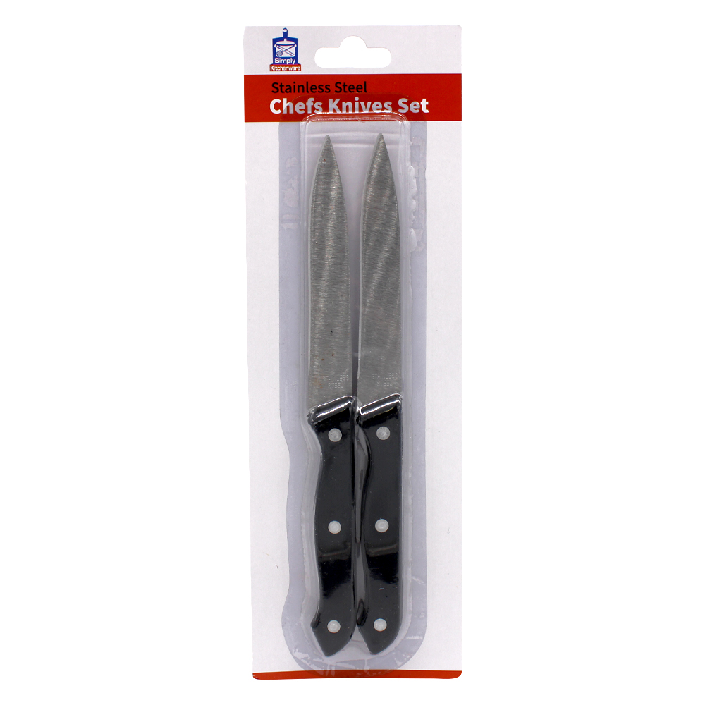 SIMPLY KITCHENWARE 2 PK CHEFS KNIVES SET 9IN STAINLESS STEEL