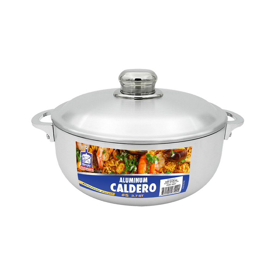 SIMPLY KITCHENWARE ALUMINUM CALDERO 3.7 QT WITH ALUMINUM LID
